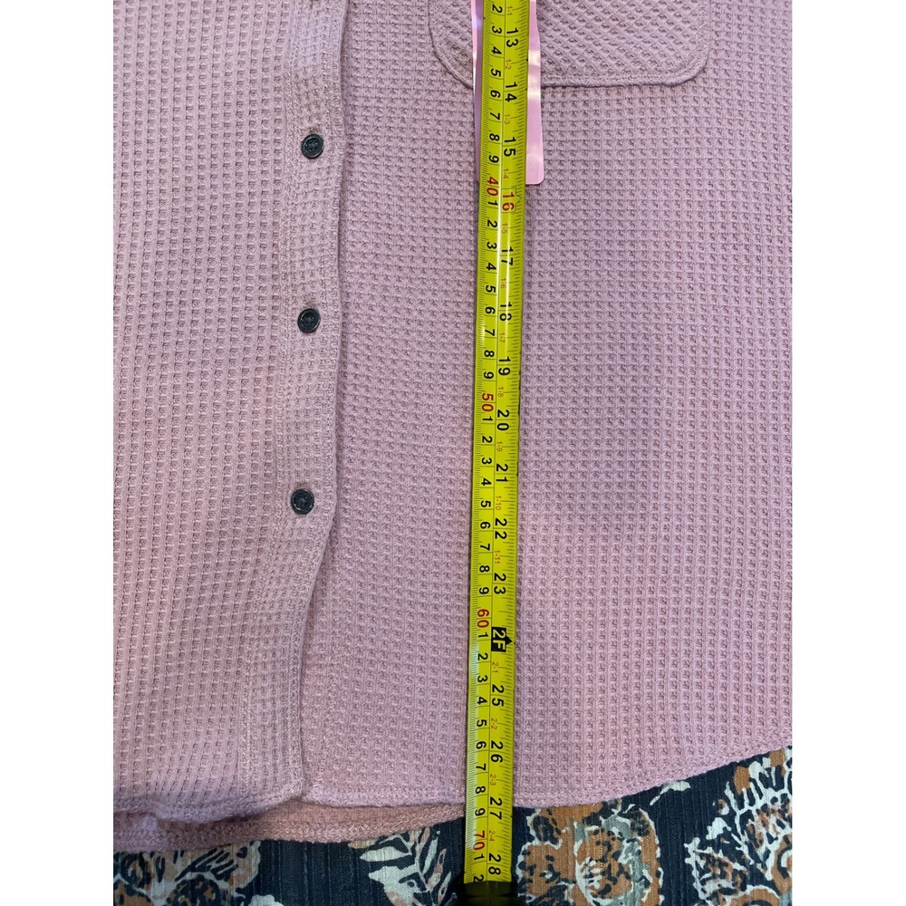 Buffalo Waffle Button Up Womens Small Midday Rose NEW Long Sleeve Knit Shirt - Picture 8 of 12